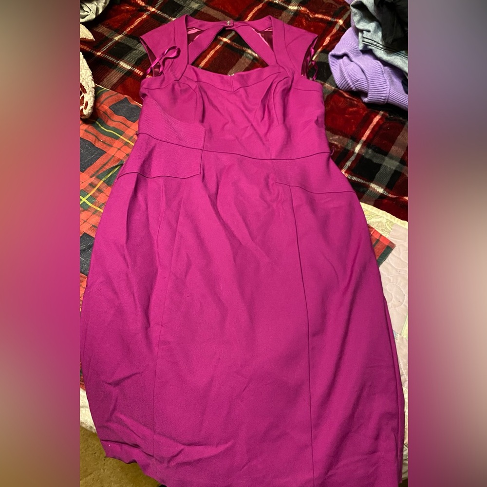 WHBM Magenta Fitted Cocktail Dress Size 8